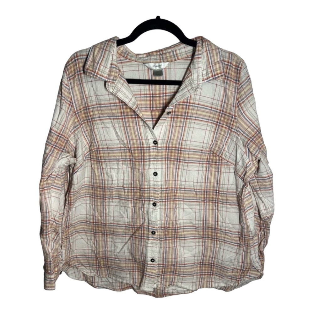 Cj Banks Women’s Plaid Button Down Top - Picture 1 of 6